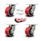 Service Caster 6 Inch Heavy Duty Red Poly on Cast Iron Swivel Caster Set with 2 Swivel Locks SCC-KP92S630-PUR-RS-BSL-2-S-2 - alternate 3